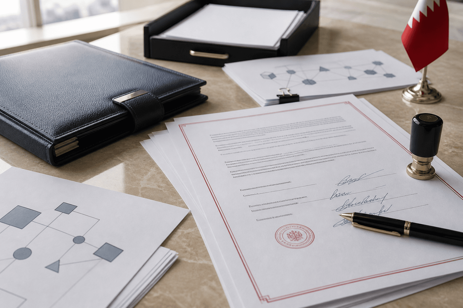 Company amendment documents and resolutions for Bahrain CR updates